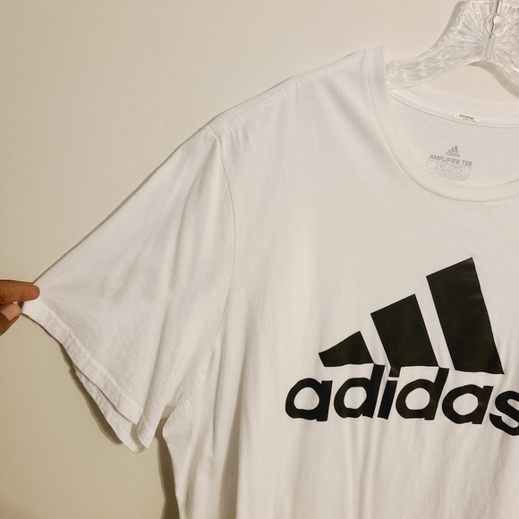 Adidas | Men's White Essential Amplifier Tee With Black Logo (Size 2XL) - Picture 7 of 11